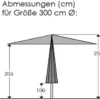 Schneider Sonnenschirm Malaga, anthrazit, 300 cm rund, 614-15, Gestell Alu/Stahl, Bespannung Polyester, 7.2 kg - Image 7