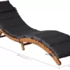 vidaXL Akazienholz Massiv Sonnenliege mit Auflage Klappbar Gartenliege Liegestuhl Holzliege Liege Gartenmöbel Saunaliege Strandliege Dunkelgrau - Image 5