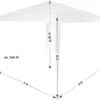 tectake Pavillon 3x3m, Gartenzelt mit 3 abnehmbaren Seitenteilen mit Fenstern, Gartenpavillon mit wasserdichter Plane mit UV-Schutz, Festzelt für Garten Party Festival Event Hochzeit (Weiß) - Image 7