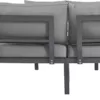 Merax Gartenmöbel Set 4-Personen, Lounge Sitzgruppe Outdoor mit Sofa Tisch, Ecksofa-Set aus Stahl und Massivholz, für Garten Balkon und Terrasse, inkl. Kissen, Gartenlounge Set, Hellgrau - Image 9