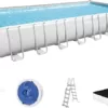 Bestway Power Steel Frame Pool Komplett-Set mit Sandfilteranlage 956 x 488 x 132 cm, lichtgrau, eckig - Image 4
