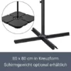 Juskys Ampelschirm Brazil 300 cm LED-Beleuchtung Solar & Kurbel — UV-Schutz wasserabweisend knickbar — Sonnenschirm Gartenschirm Marktschirm — grau - Image 9