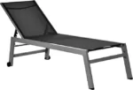 Outsunny Sonnenliege, Gartenliege, 5-stufige Rückenlehne, Aluminium, Schwarz, 202 x 65 x 43 cm