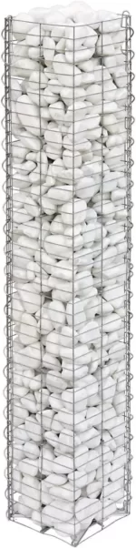 bellissa Gabionen-Steinsäule Basic - 95539 - Dekorative Gabionensäule für den Außenbereich - 20 x 20 x 118 cm