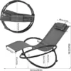 WOLTU Sonnenliege Gartenliege Schwingliege klappbare Relaxliege Liegestuhl, bis 160KG belastbar, atmungsaktiver Textilenbezug, für Garten und Terrasse, Grau, LS002gr - Image 4