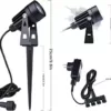 GEEDIAR Gartenleuchte, 4 Stücke Gartenstrahler Warmweiß COB LED Gartenleuchten mit Erdspieß IP65 Wasserdicht LED Gartenstrahler mit Stecker für Außen Garten Rasen - Image 3