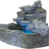 STILISTA® Mystischer Gartenbrunnen Olymp Brunnen in Steinoptik 100x80x60cm groß Springbrunnen inkl. Pumpe und LED- Beleuchtung rot blau gelb grün - Image 6
