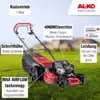 AL-KO Benzin-Rasenmäher Premium 523 SP-B, 51 cm Schnittbreite, 2.6 kW Motorleistung, Radantrieb, Robustes Stahlblechgehäuse, 4IN1function, für Rasenflächen bis 1800 m² - Image 3