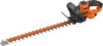 Black+Decker Elektro-Heckenschere (600W, 60 cm Schwertlänge, 25 mm Schnittstärke, Bügel-Zweithandgriff und transparentem Handschutz, für große Hecken) BEHTS501