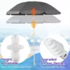Sekey® 180 cm Sonnenschirm| Stabil Strandschirm mit Bodenhülse & Schutzhülle für Balkon Garten & Terrasse| Neigungswinkel und Höhe verstellbar, Rund Sonnenschutz UPF 50+ - Image 6