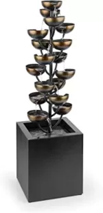 blumfeldt Joshua Tree - New Edition, Wasserspiel mit akustischen und optischen Akzenten, 17 Schalen, 7 Watt Starke Wasserpumpe, IPX8 Standard, einfache Installation, In- und Outdoor-Nutzung, schwarz