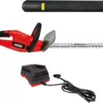 Grizzly Tools Akku Heckenschere AHS 2020-52 Li inkl. 20V 2Ah Akku + 1h Schnelllader - 52 cm Schnittlänge - 15 mm Ast-Ø - diamantengeschliffenes Lasercut Messer, Drehgriff