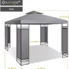 KESSER® - Pavillon 3x3m wasserabweisend UV-Schutz 50+ Metall Gestell Partyzelt Gartenzelt Luxus Gartenpavillon 9m² Festzelt, Grau - Image 8