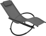 WOLTU Sonnenliege Gartenliege Schwingliege klappbare Relaxliege Liegestuhl, bis 160KG belastbar, atmungsaktiver Textilenbezug, für Garten und Terrasse, Grau, LS002gr