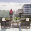 GIANTEX Rattan Gartenmöbel Set 3 teilig, Balkonmöbel Set 2 Personen, Gartensitzgruppe Lounge Set 2 Sessel mit Holztisch, Gartengarnitur Sitzgruppe Gartenlounge Set inkl. waschbarer Kissen - Image 8