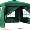 3x3m Pavillon, grün, mit abnehmbaren Seitenteilen und großen Fenstern, Gartenpavillon, Partyzelt - Image 3