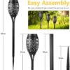 Solarleuchten für Außen Garten - Geemoo 6 Stück Solar Fackel Gartenfackeln mit Realistischer Flammeneffekt, IP65 Wasserdicht Solarlampe für Außen, Hinterhöfe, Gärten, Rasen Beleuchtung - Image 7