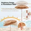 COSTWAY Sonnenschirm Hawaii, Strandschirm Stroh neigbar, Gartenschirm höhenverstellbar, UV-Schutz, Strohschirm Marktschirm Terrassenschirm mit Tragetasche für Garten, Strand, Outdoor - Image 5