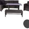 Mendler Poly-Rattan-Garnitur HWC-L81, Gartengarnitur Sitzgruppe Lounge-Esstisch-Set, Bank Sessel - grau, Polster dunkelgrau - Image 5
