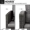 SVITA Monroe Garten-Lounge Set Polyrattan Lounge-Möbel Sitzgruppe Garten Grau - Image 6