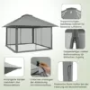 COSTWAY 4x4m Pavillon, Gartenpavillon mit Netzseitenwänden, UV-Schutz 50+, Pop-Up Faltpavillon höhenverstellbar, inkl. Tragetasche mit Rollen, für Garten, Terrasse, Hinterhof (Grau) - Image 8