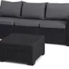 Allibert by Keter Gartenlounge Sofa California 3-Sitzer, graphit/ cool grey, inkl. Sitz- und Rückenkissen, Kunststoff, runde Rattanoptik, 199 x 68 x 72 cm - Image 7