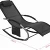 SoBuy OGS28-SCH Swingliege Schaukelliege Sonnenliege Liegestuhl Relaxliege Gartenliege mit Tasche Gewebe in schwarz 150 kg Belastung - Image 6