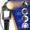 APONUO LED Gartenbeleuchtung, Außenleuchten Netzbetriebene 23m 12V Niederspannungs-Pfad Strahler mit Adapter IP67 Wasserdicht für Garten Hof Terrasse Bäume Rasen(Warmweiß, 6er Pack) - Image 4