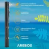 Arebos Solardusche 60 L | mit Handbrause & Thermometer | Wassertemperatur bis zu 60°C Pooldusche Camping | runder Duschkopf | Snap-In Technologie | Inkl. Abdeckhaube&Bodenplatte in Anthrazit I Schwarz - Image 4