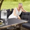 TecTake 800935 Polyrattan Lounge Sitzgruppe für Garten, Balkon und Terrasse, Gartenmöbel Set mit Ecksofa + Esstisch mit Ablage, Sitzgarnitur inkl. Sitz- & Rückenkissen (Grau | Nr. 404250) - Image 3