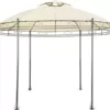tectake 800723 Gartenpavillon rund Ø 3,5m, wasserabweisend, Pavillon Festzelt inkl. Seitenteile und Befestigungsmaterial (Creme) - Image 8