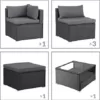 Casaria Polyrattan Lounge Set XL mit 7cm Auflagen 15cm Rückenkissen 5mm Sicherheitsglas Tisch Wetterfest Garten Ecklounge Gartenmöbel Schwarz Anthrazit - Image 7