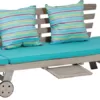 greemotion Multifunktionsbank Maui aus Akazienholz FSC® 100%, Holzbank mit Rollen und klappbaren Armlehnen, Gartenbank als Liege oder Bank nutzbar, Circa 178 x 90 x 78 cm - Image 3