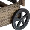 TecTake Poly Rattan Gartenliege mit Rollen, 6-Fach höhenverstellbarer Liegestuhl, bis 120kg belastbar, Sonnenliege Rattan (wetterfest), Liege inkl. Polster und Kissen - Natur/dunkelgrau - Image 9