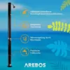 Arebos Solardusche 20 Liter | 228 cm | integrierter Thermometer & Fußdusche | Schwarz | bis 60°C | mit Gartenschlauch-Anschluss & Aquastop Funktion | inkl. Montagematerial & Abdeckhaube - Image 4
