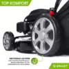 BRAST Benzin Rasenmäher mit Antrieb | 5,2kW(7PS) | 53cm Schnittbreite | TÜV | 4 Takt OHV Marken-Motor | 30-80mm Schnitthöhe | 60L Fangkorb | Stahlgehäuse | Reinigungsfunktion | Deluxe - Image 9