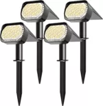 Quntis Solarstrahler für Außen 4 Stück, IP65 Wasserdichte Solarlampen für Außen, Solarleuchten Garten, 2 in 1 Solarspots, Gartenstrahler Gartenbeleuchtung Wandleuchte für Balkon Terrasse Gehweg Haus
