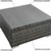 TecTake 800762 XXL Poly Rattan Sitzgruppe Venedig, 6 Sitze 1 Tisch 1 Hocker mit Edelstahlschrauben, extra Dicke Sitzkissen (Grau | Nr. 402698) - Image 6