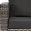 Mendler Poly-Rattan-Garnitur HWC-L81, Gartengarnitur Sitzgruppe Lounge-Esstisch-Set, Bank Sessel - grau, Polster dunkelgrau - Image 7
