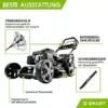 BRAST Benzin Rasenmäher mit Antrieb | 5,2kW(7PS) | 53cm Schnittbreite | TÜV | 4 Takt OHV Marken-Motor | 30-80mm Schnitthöhe | 60L Fangkorb | Stahlgehäuse | Reinigungsfunktion | Deluxe - Image 5