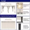 Homall Garten Pavillon 4x3x2,7m mit LED-Beleuchtung, 180g/m² Dachplane Wasserdicht Partyzelt, Metallrahmen Stabile Füße, Terrassenpavillon für 6-8 Personen, Creme - Image 5