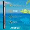 Arebos Solardusche 35L & Bodenplatte in Anthrazit | inklusive Abdeckhaube | mit integriertem Thermometer & Fußdusche | mit Gartenschlauch-Anschluss | Wassertemperatur bis 60°C | Silber-Schwarz - Image 5