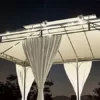 Homall Garten Pavillon 4x3x2,7m mit LED-Beleuchtung, 180g/m² Dachplane Wasserdicht Partyzelt, Metallrahmen Stabile Füße, Terrassenpavillon für 6-8 Personen, Creme - Image 3