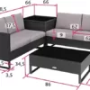 TecTake Polyrattan Lounge Sitzgruppe, 4-TLG. Gartenmöbel Set mit Sofa Tisch und Aufbewahrungsbox, Tisch mit Glasplatte, für Garten Balkon Terrasse, inkl. Sitz- und Rückenkissen (Schwarz | Nr. 404300) - Image 7