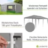 Juskys Partyzelt 3x6 m in Grau — Gartenpavillon mit Dach & Seitenwänden — Gartenzelt mit 18 m² Grundfläche — Sonnenschutz für Outdoor - Image 5
