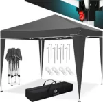 KESSER® Pavillon 3x3m | wasserdicht | inkl. Tasche | Pop-Up Klicksystem | UV-Schutz 50+ | Faltpavillon | Gartenzelt | Partyzelt | Metall-Verstrebungen | Anthrazit
