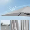 SONGMICS Sonnenschirm 290 x 290 cm, Ampelschirm, Gartenschirm, UV-Schutz UPF 50+, um 360° drehbar, Neigungswinkel verstellbar, mit Ständer, Befestigungsgurten und Abdeckung, hellgrau GPU039G02 - Image 6