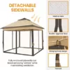 Yaheetech Gartenlaube 3,3 x 3,3 m Pop Up Gartenpavillon Doppeldach Stabil Wasserdicht höhenverstellbar Pavillon mit 4 Netzwänden, Hinterhof-Pavillon für Garten Hof Terrasse - Image 8