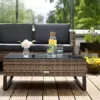TecTake Polyrattan Lounge Sitzgruppe, 4-TLG. Gartenmöbel Set mit Sofa Tisch und Aufbewahrungsbox, Tisch mit Glasplatte, für Garten Balkon Terrasse, inkl. Sitz- und Rückenkissen (Schwarz | Nr. 404300) - Image 4