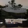 Juskys Ampelschirm Brazil 300 cm LED-Beleuchtung Solar & Kurbel — UV-Schutz wasserabweisend knickbar — Sonnenschirm Gartenschirm Marktschirm — grau - Image 4